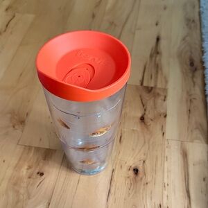 tervis Clear Tumbler with Orange Lid and Goldfish Print
